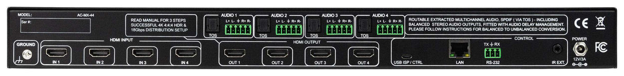 AVPro Edge AC-MX-44 18Gbps 4K60 4:4:4, 4x4 Matrix Video Transmitters AVPro Edge