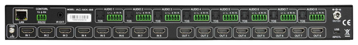 AVPro Edge AC-MX-88 18Gbps True 4K60 4:4:4 8x8 Matrix Video Transmitters AVPro Edge