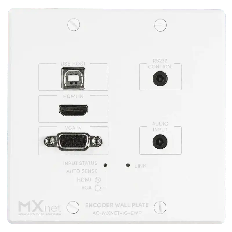 AVPro Edge AC-MXNET-1G-EWP MXNet 1G Wall Plate Encoder Device Video Transmitters AVPro Edge