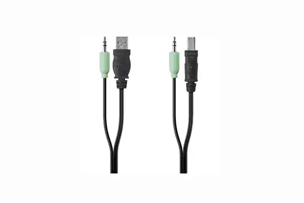 Belkin TAA USB/AUD SKVM CBL, USB A/B, 3.5mm AUDIO - 6 ft KVM Cable - F1D9022B06T Networking Belkin