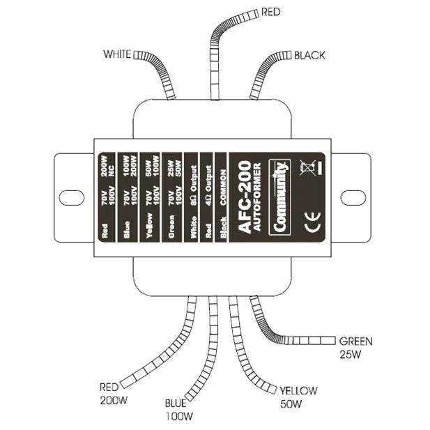 Biamp Community AFC200 Autotransformer 200W - 911.1350.900 Speakers Biamp