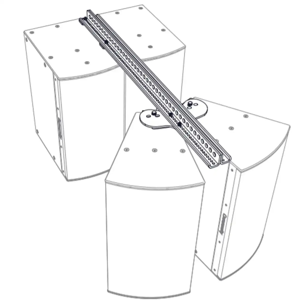 Biamp Community HSB-SBR54 I SERIES Dual Horizontal Splay w/ Ext Kit for 2-Way Models (Black) - 911.0993.900 Speakers Biamp