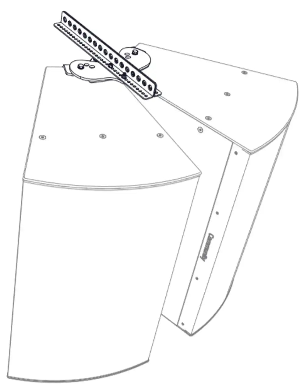 Biamp Community HSB3-BFR22 I SERIES Dual Horizontal Splay Kit For 3-Way Models (Black) - 911.0987.900 Speakers Biamp