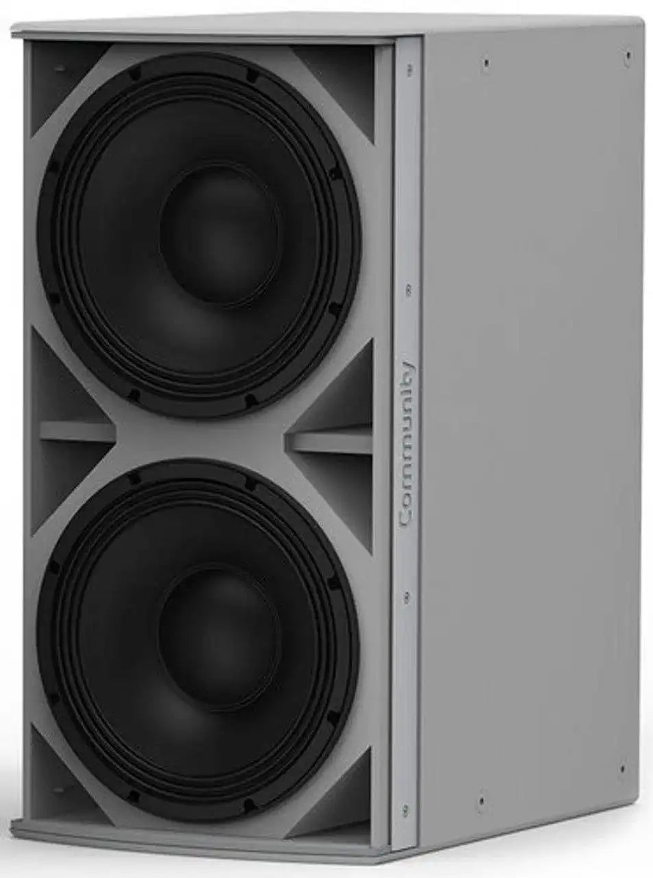 Biamp Community IS8-212WR High Power Dual 12-Inch Subwoofer (Weather-Resistant, Grey) Speakers Biamp
