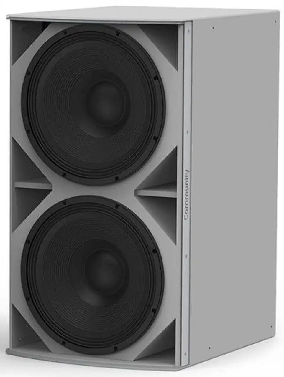 Biamp Community IS8-218WR High Power Dual 18-Inch Subwoofer (Weather-Resistant, Grey) Speakers Biamp