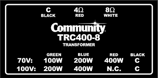 Biamp Community TRC400-8 Tranformer 400W, 8 Ohms Speakers Biamp