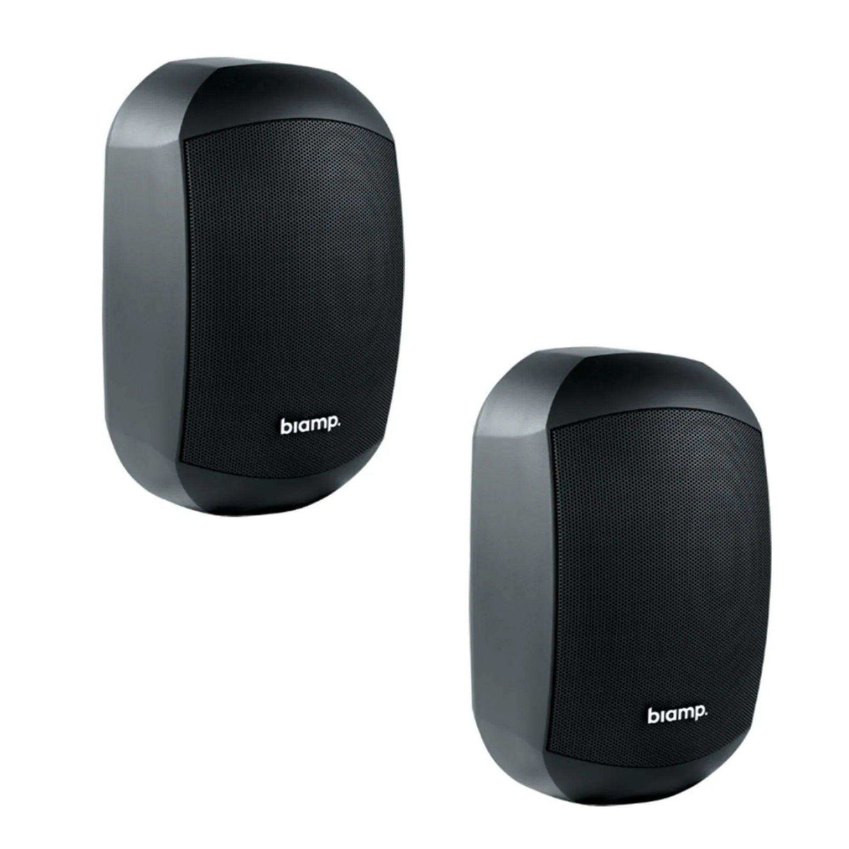 Biamp Desono MASK6C 6.5" design two-way surface mount loudspeaker, 8 ohms / 200 watts, CLICKMOUNT bracket and safety cable included (Pair, Black) - 911.0641.900 Speakers Biamp