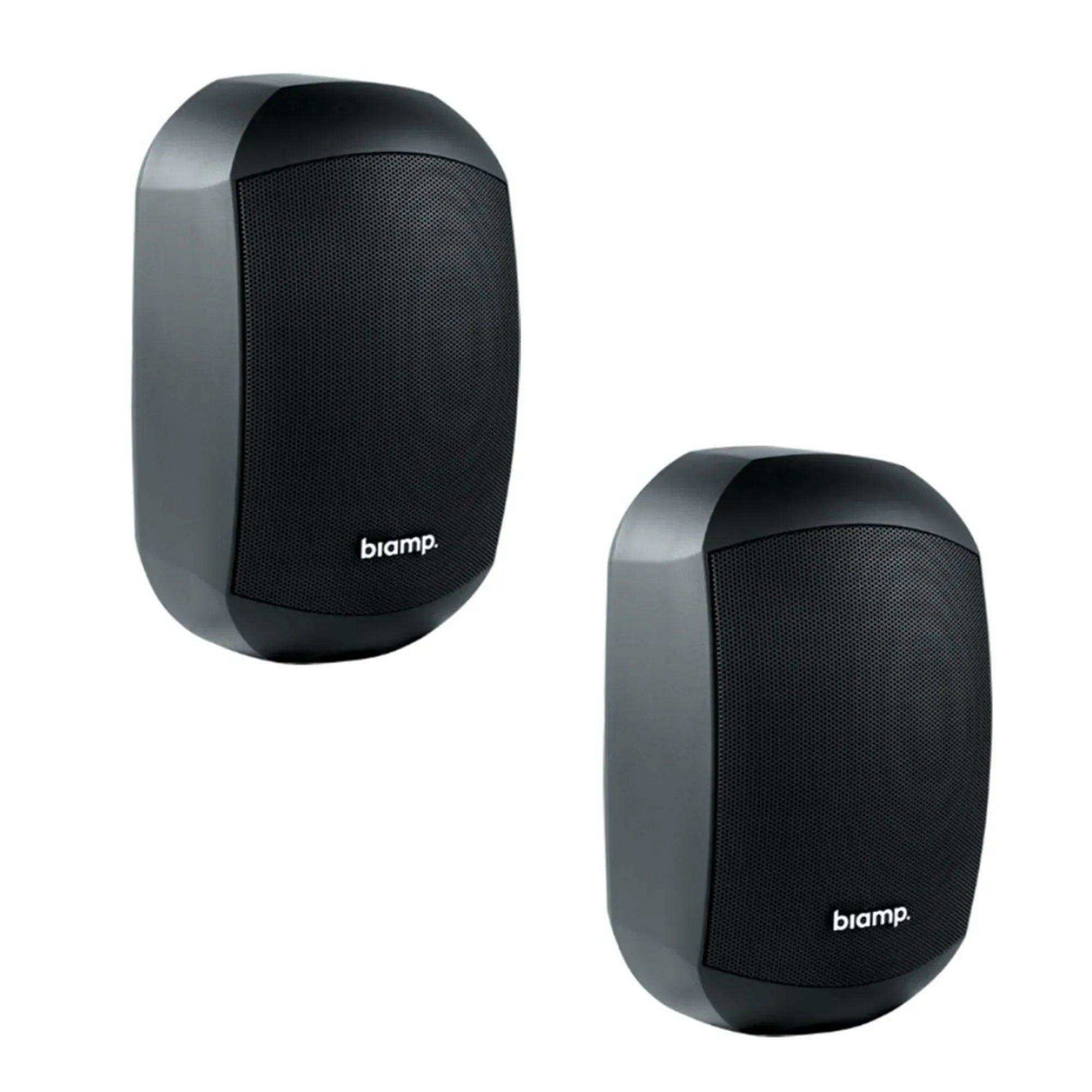 Biamp Desono MASK6CT 6.5" design two-way surface mount loudspeaker, 70 - 100 volt / 60 watts or 16 ohms / 200 watts, CLICKMOUNT bracket and safety cable included (Pair, Black) - 911.0643.900 Speakers Biamp