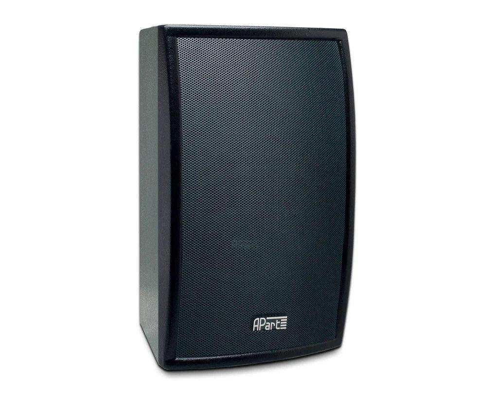 Biamp Desono MASK8F 8" two-way full range wooden design surface mount loudspeaker, 8 ohms / 300 watts, wall bracket and pole mount tube included (Black) - 911.1416.900 Speakers Biamp