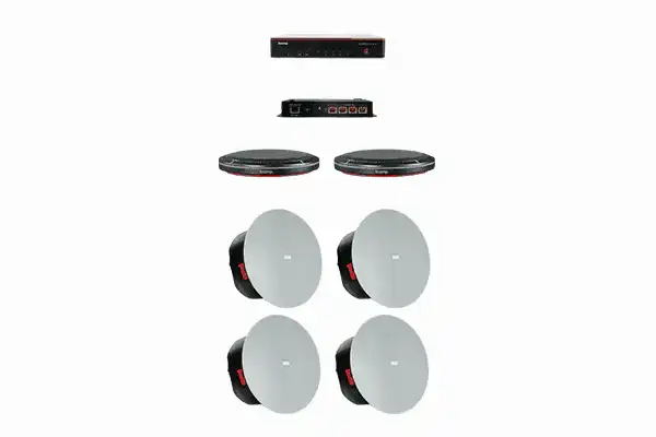 Biamp Devio MRB-L-SCX400-T Large meeting room bundle with Devio SCX 400 and black table microphones - 950.1793.900 Audio Conferencing Biamp