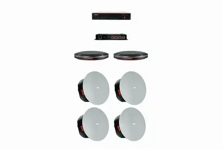 Biamp Devio MRB-L-SCX400-T Large meeting room bundle with Devio SCX 400 and black table microphones - 950.1793.900 Audio Conferencing Biamp