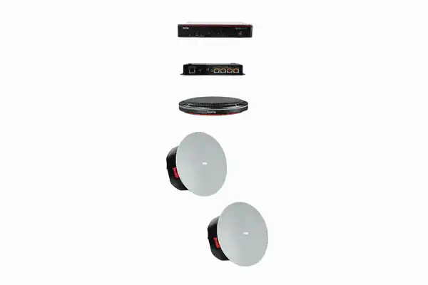 Biamp Devio MRB-M-SCX400-T Medium meeting room bundle with Devio SCX 400 and black table microphones - 950.1792.900 Audio Conferencing Biamp