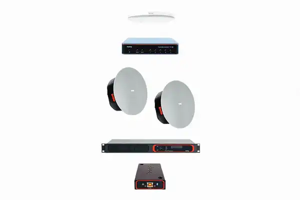 Biamp Tesira MRB-M-VT4-C Certified medium room bundle with white ceiling microphone - 950.1732.900 Audio Conferencing Biamp