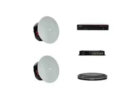 Biamp Tesira MRB-M-X400-T Medium meeting room bundle with TesiraFORTÉ X 400 and black table microphone - 950.1806.900 Audio Conferencing Biamp