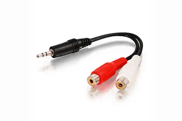 C2G 0.5ft (0.15m) Value Series™ One 3.5mm Stereo Male To Two RCA Stereo Female Y-Cable - CG40422 Audio & Video Cables C2G