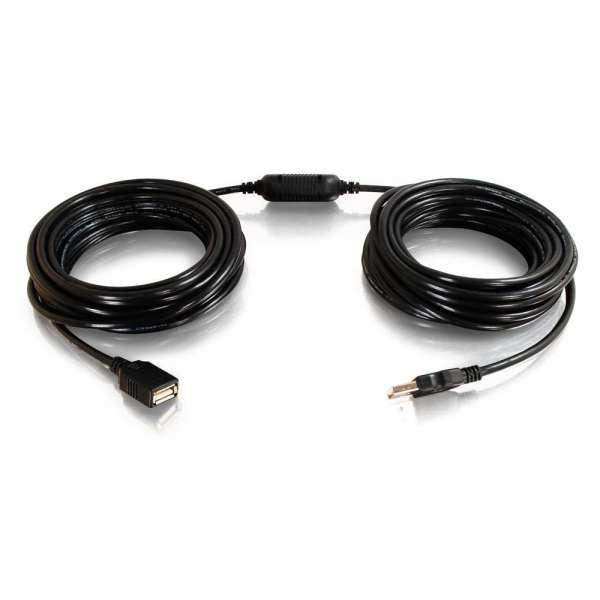 C2G 25ft USB A Male to Female Active Extension Cable (Center Booster Format) - CG38988 Audio & Video Cables C2G