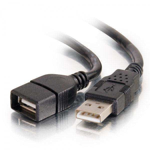 C2G 2m USB 2.0 A Male to A Female Extension Cable - Black (6.6ft) - CG52107 Audio & Video Cables C2G