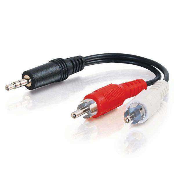 C2G 3ft Value Series™ One 3.5mm Stereo Male To Two RCA Stereo Male Y-Cable - CG39942 Audio & Video Cables C2G