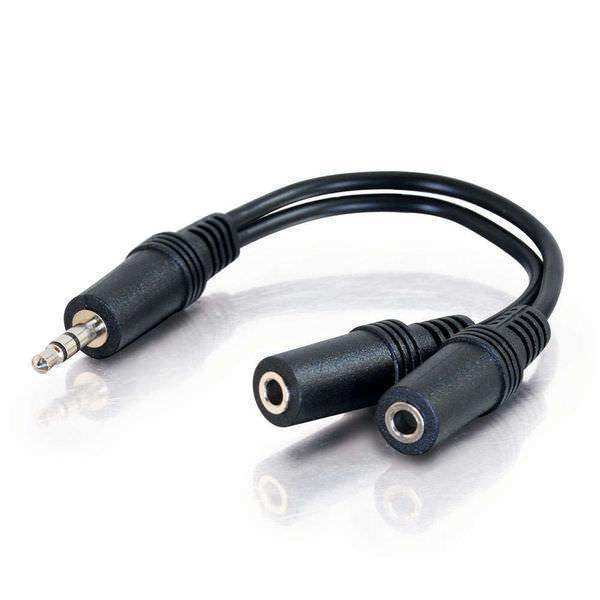 C2G 6in Value Series™ One 3.5mm Stereo Male To Two 3.5mm Stereo Female Y-Cable - CG40426 Audio & Video Cables C2G