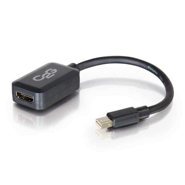 C2G 8in Mini DisplayPort Male to HDMI Female Adapter Converter - Black - CG54313 Audio & Video Cables C2G
