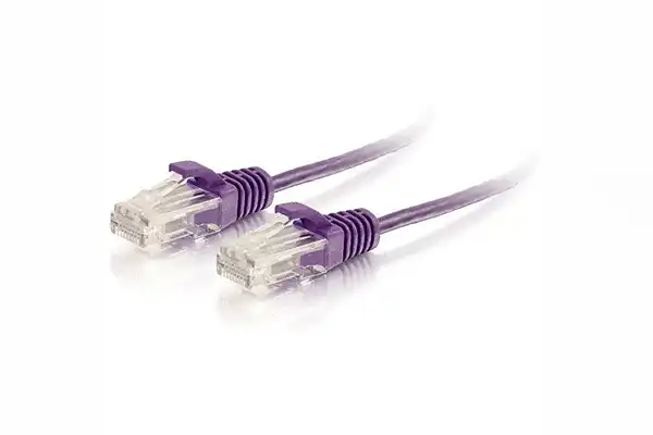 C2G RJ45 Male to RJ45 Male Slim Cat 6 Patch Cable (1', Purple) - CG01180 Audio & Video Cables C2G