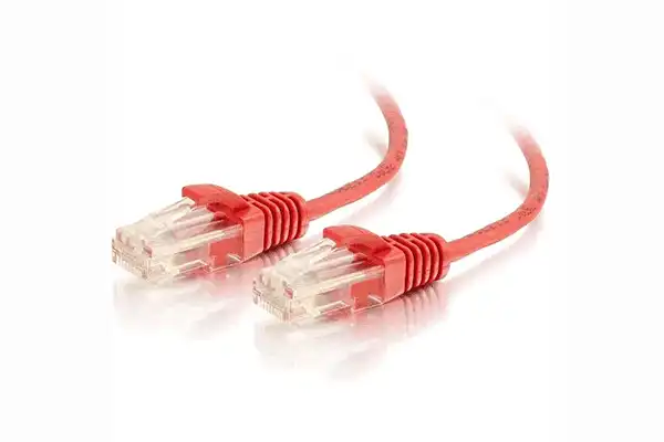 C2G RJ45 Male to RJ45 Male Slim Cat 6 Patch Cable (1', Red) - CG01165 Audio & Video Cables C2G