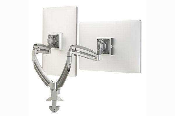 Chief K1 Desk Mnt Dual Disp Dual 2L Arms Slv - K1D220S Video Chief