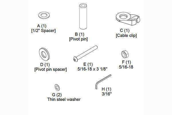 Chief Kx / K1 / K2 Arm Hardware Kit Slv - KRA241S Video Chief