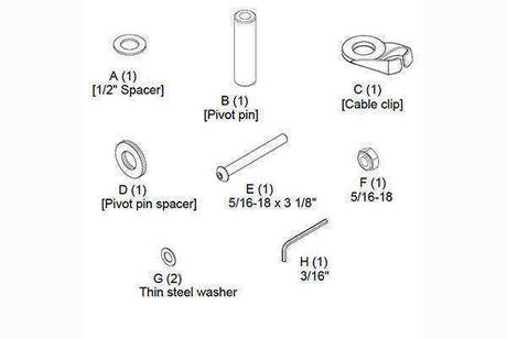 Chief Kx / K1 / K2 Arm Hardware Kit Slv - KRA241S Video Chief