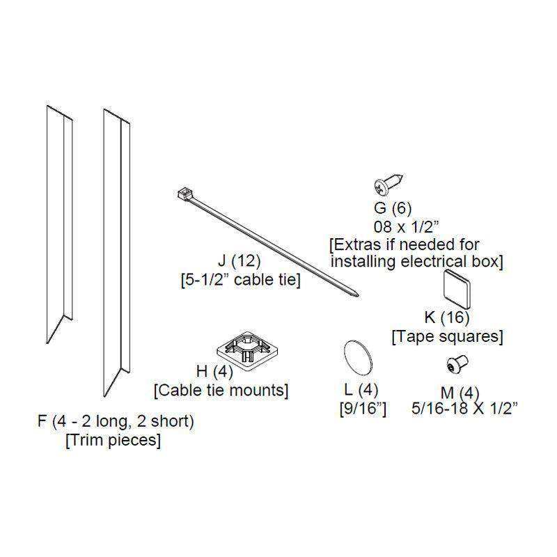 Chief Ta500 Final Install Hw & Trim Kit - TA500HWKIT3 Video Chief