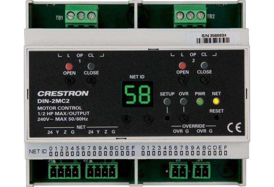 Crestron DIN Rail Motor Control, 2 feeds, 2 channels - DIN-2MC2 Room Control Crestron