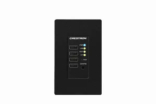 Crestron DM-NUX-R2-1G-B DM NUX USB over Network Wall Plate with Routing, Remote, Black Networking Crestron