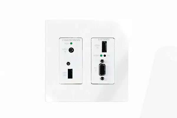 Crestron DM-TX-200-C-2G-W-T Wall Plate DigitalMedia 8G+® Transmitter 200, White Textured Video Transmitters Crestron