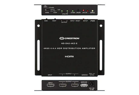 Crestron HD-DA2-4KZ-E 1:2 HDMI® Distribution Amplifier w-4K60 4:4:4 and HDR Support Video Transmitters Crestron