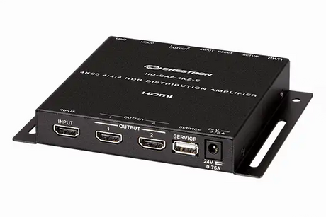 Crestron HD-DA2-4KZ-E 1:2 HDMI® Distribution Amplifier w-4K60 4:4:4 and HDR Support Video Transmitters Crestron