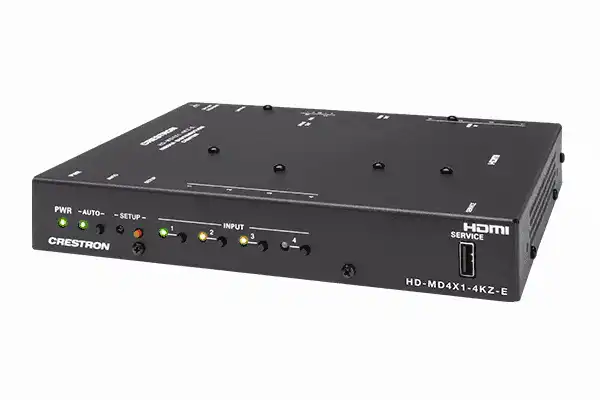 Crestron HD-MD4X1-4KZ-E 4x1 4K60 4:4:4 HDR AV Switcher Video Transmitters Crestron