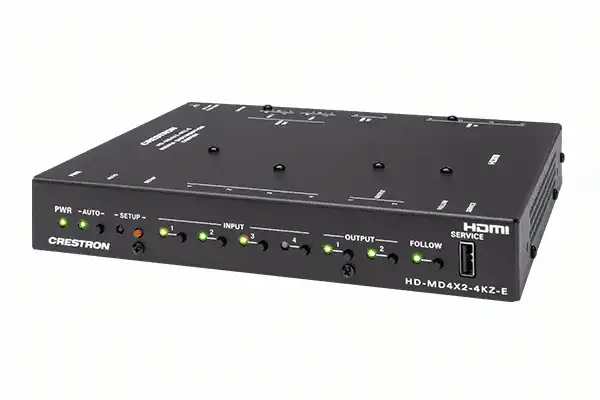 Crestron HD-MD4X2-4KZ-E 4x2 4K60 4:4:4 HDR AV Switcher Video Transmitters Crestron