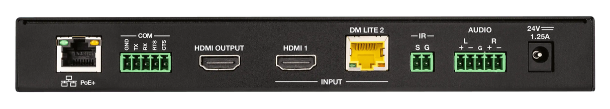 Crestron HD-RX-4K-210-C-E-POE DMPS Lite™ 4K Multiformat 2x1 AV Switch and Receiver with PoE+ Room Control Crestron