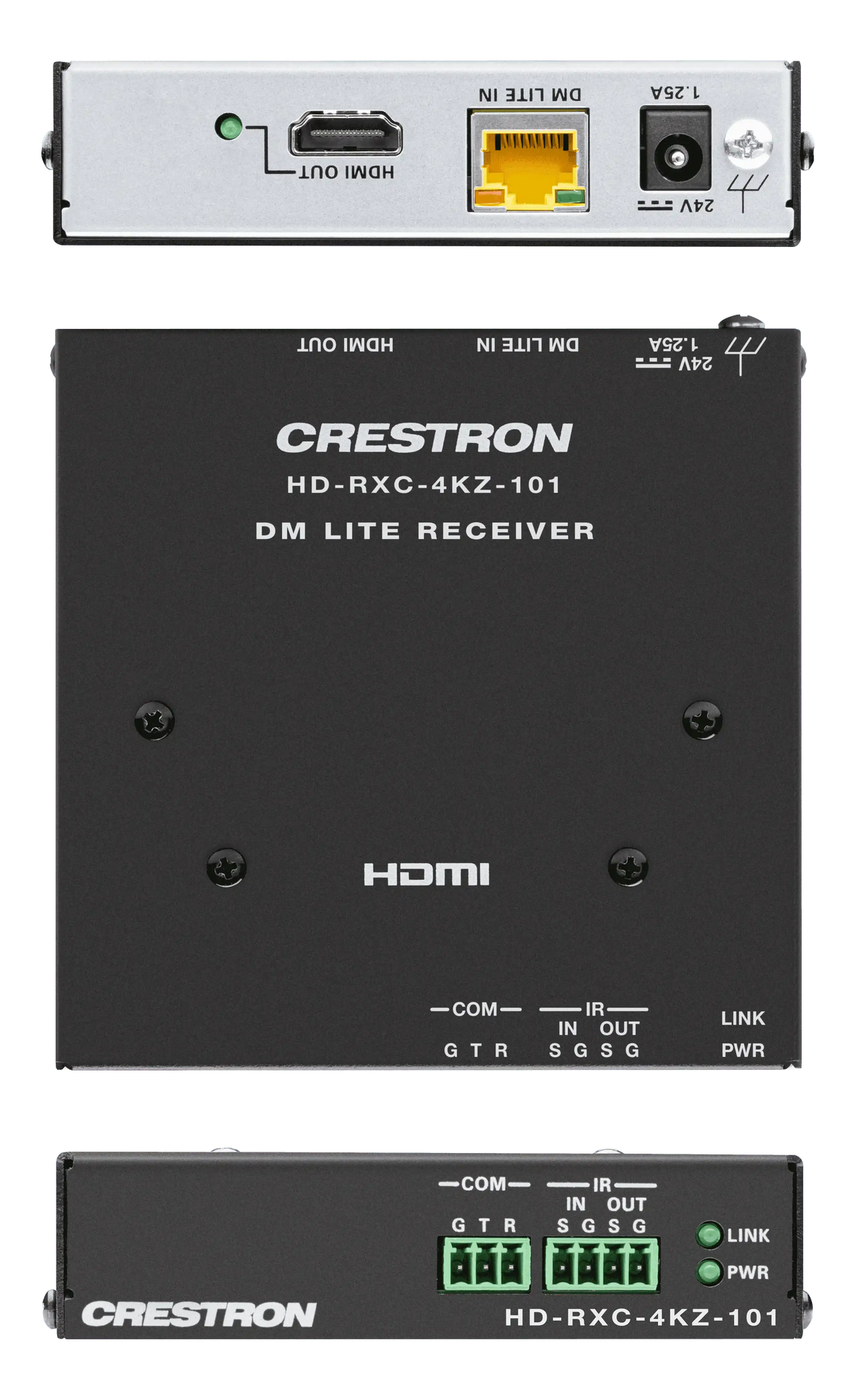 Crestron HD-RXC-4KZ-101 DM Lite 4K60 4:4:4 Receiver for HDMI®, RS-232, and IR Signal Extension over CATx Cable Speakers Crestron