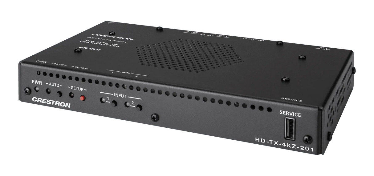 Crestron HD-TX-4KZ-201 DM Lite® 4K60 4:4:4 Transmitter and 2x1 Auto-Switcher for HDMI® Signal Extension over CATx Cable video Crestron