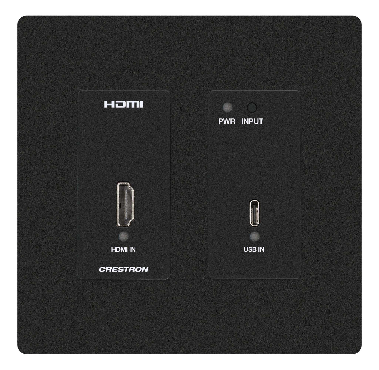 Crestron HD-TX-4KZ-211-2G-B DM Lite® 4K60 4:4:4 Transmitter and 2x1 Auto-Switcher for HDMI® and USB-C® DisplayPort™ Signal Extension over CATx Cable, Wall Plate, Black Speakers Crestron