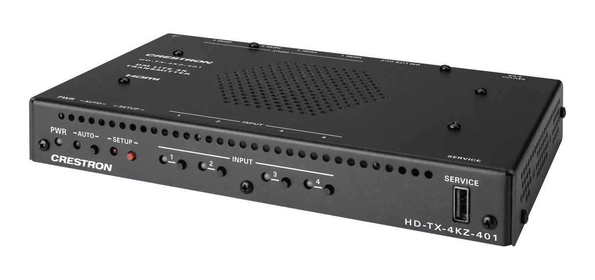 Crestron HD-TX-4KZ-401 DM Lite® 4K60 4:4:4 Transmitter and 4x1 Auto-Switcher for HDMI® Signal Extension over CATx Cable Video Transmitters Crestron