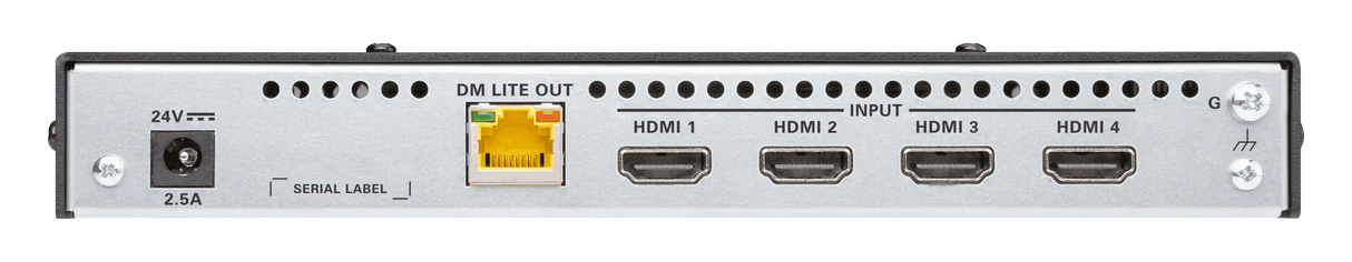 Crestron HD-TX-4KZ-401 DM Lite® 4K60 4:4:4 Transmitter and 4x1 Auto-Switcher for HDMI® Signal Extension over CATx Cable Video Transmitters Crestron
