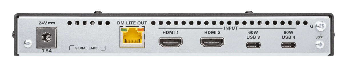 Crestron HD-TX-4KZ-421-CHGR DM Lite® 4K60 4:4:4 Transmitter and 4x1 Auto-Switcher for HDMI® and USB-C® DisplayPort™ Signal Extension over CATx Cable Video Transmitters Crestron