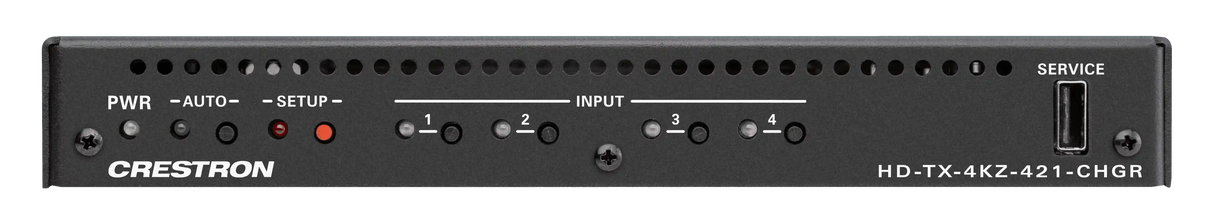 Crestron HD-TX-4KZ-421-CHGR DM Lite® 4K60 4:4:4 Transmitter and 4x1 Auto-Switcher for HDMI® and USB-C® DisplayPort™ Signal Extension over CATx Cable Video Transmitters Crestron