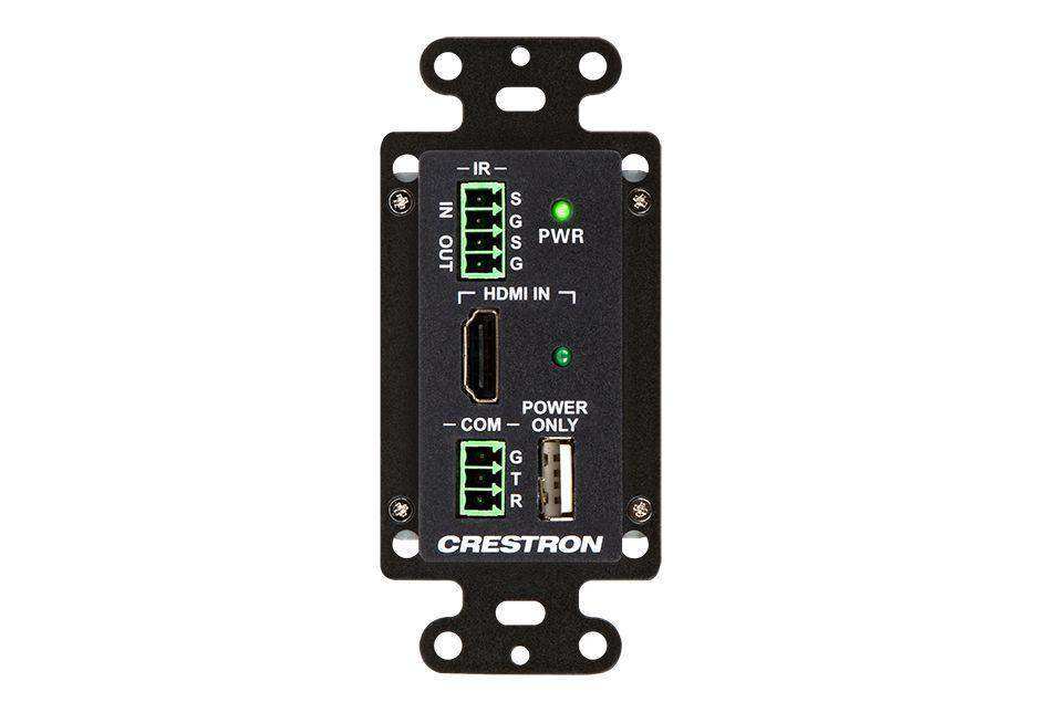 Crestron HD-TXC-4KZ-101-1G-B DM Lite® 4K60 4:4:4 Transmitter for HDMI®, RS‑232, and IR Signal Extension over CATx Cable, Wall Plate, Black Video Transmitters Crestron