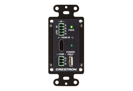 Crestron HD-TXC-4KZ-101-1G-B DM Lite® 4K60 4:4:4 Transmitter for HDMI®, RS‑232, and IR Signal Extension over CATx Cable, Wall Plate, Black Video Transmitters Crestron