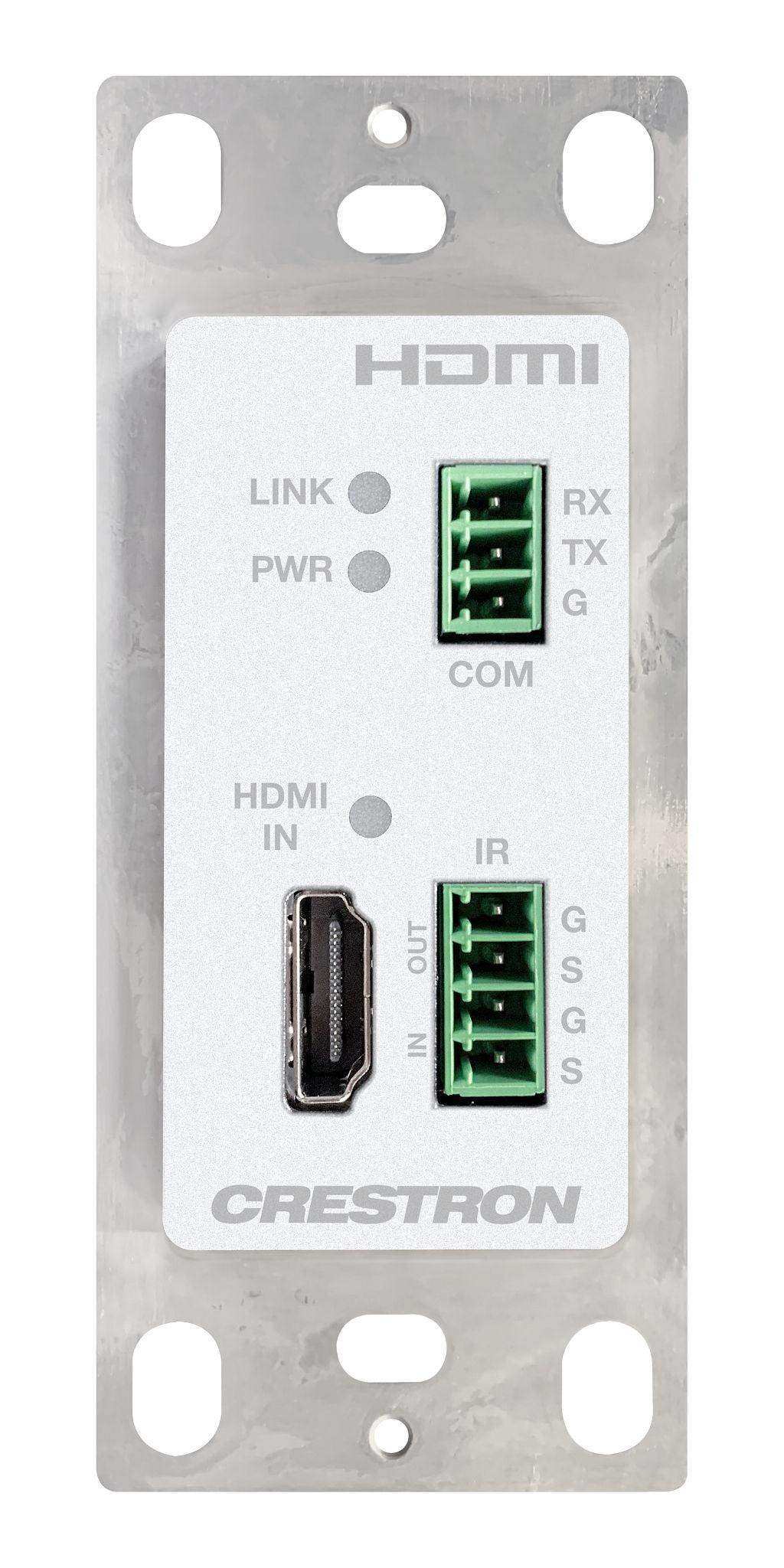 Crestron HD-TXC-4KZ-101-1G-W DM Lite® 4K60 4:4:4 Transmitter for HDMI®, RS‑232, and IR Signal Extension over CATx Cable, Wall Plate, White Video Transmitters Crestron