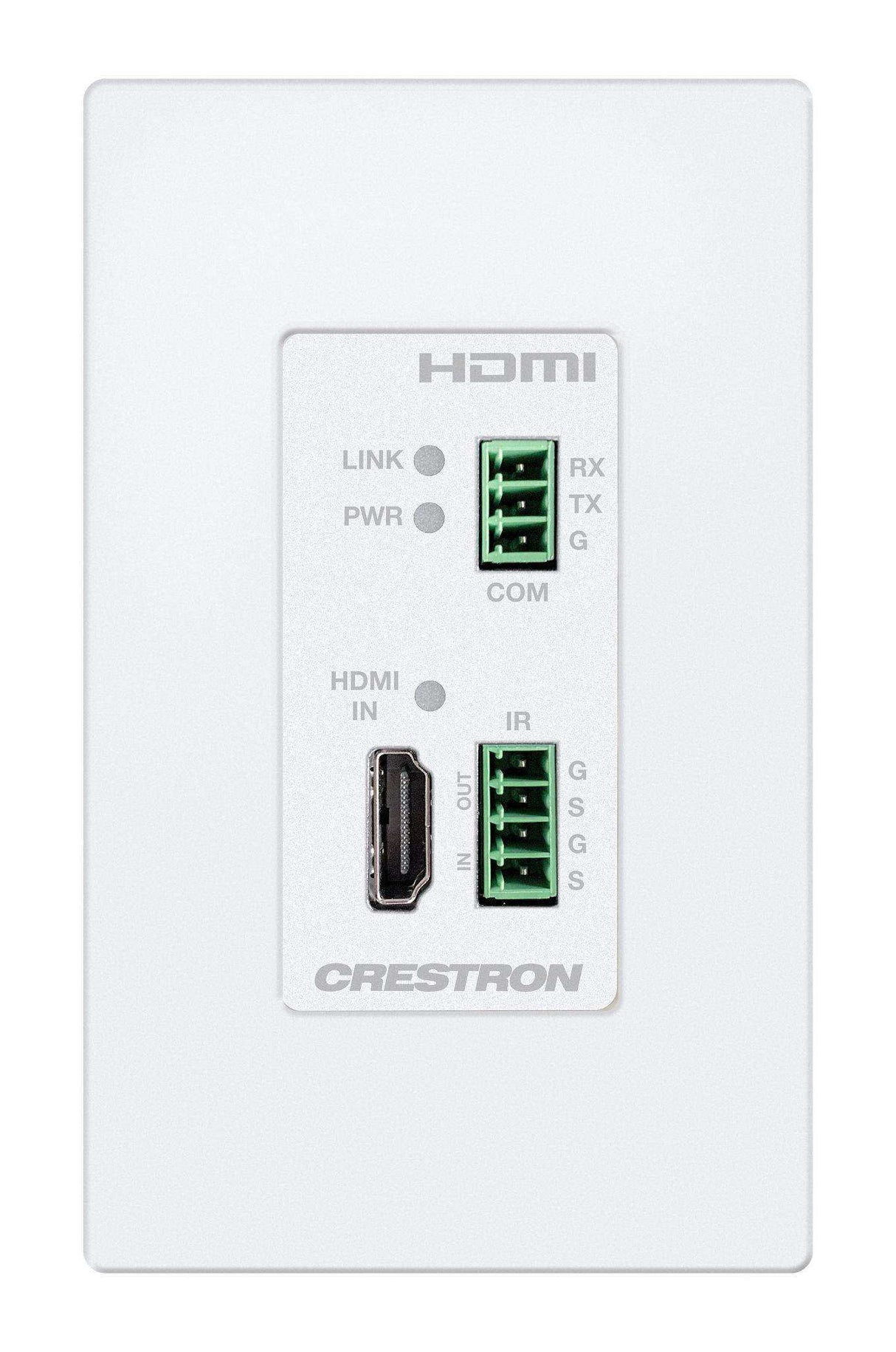 Crestron HD-TXC-4KZ-101-1G-W DM Lite® 4K60 4:4:4 Transmitter for HDMI®, RS‑232, and IR Signal Extension over CATx Cable, Wall Plate, White Video Transmitters Crestron