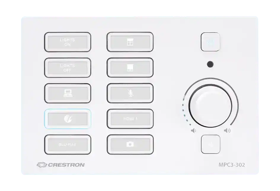 Crestron MPB3/MPC3-BTN10-W ENGRAVED Backlit Engravable Button Labels for MPC3-302-W, White, Set of 10, Includes Custom Engraving Room Control Crestron